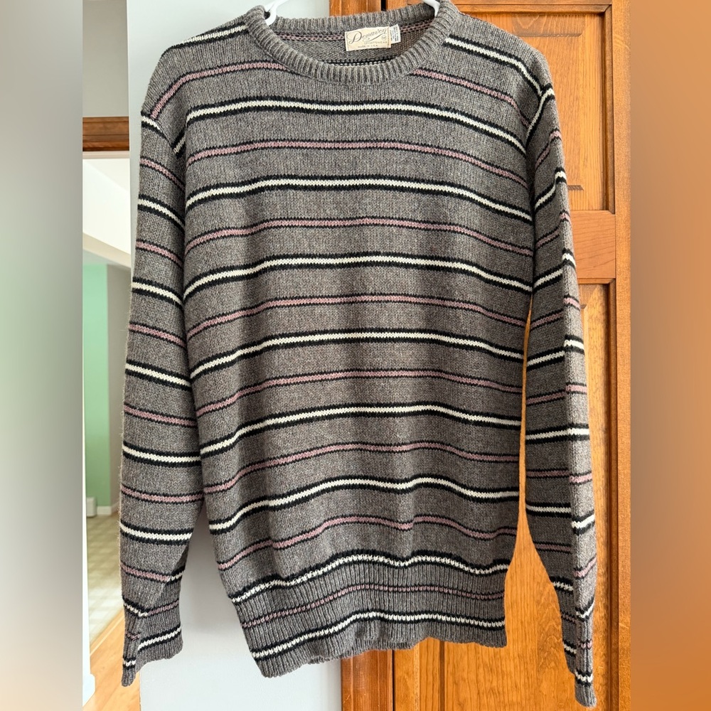 Vintage Striped Crewneck Sweater Men’s M Medium